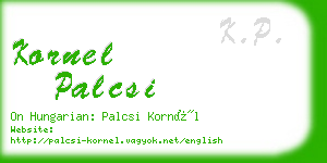 kornel palcsi business card